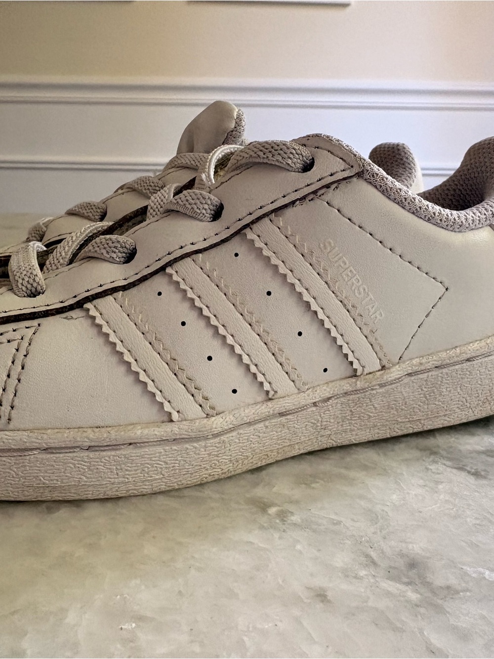 Adidas Toddler Superstar Leather Sneakers - white